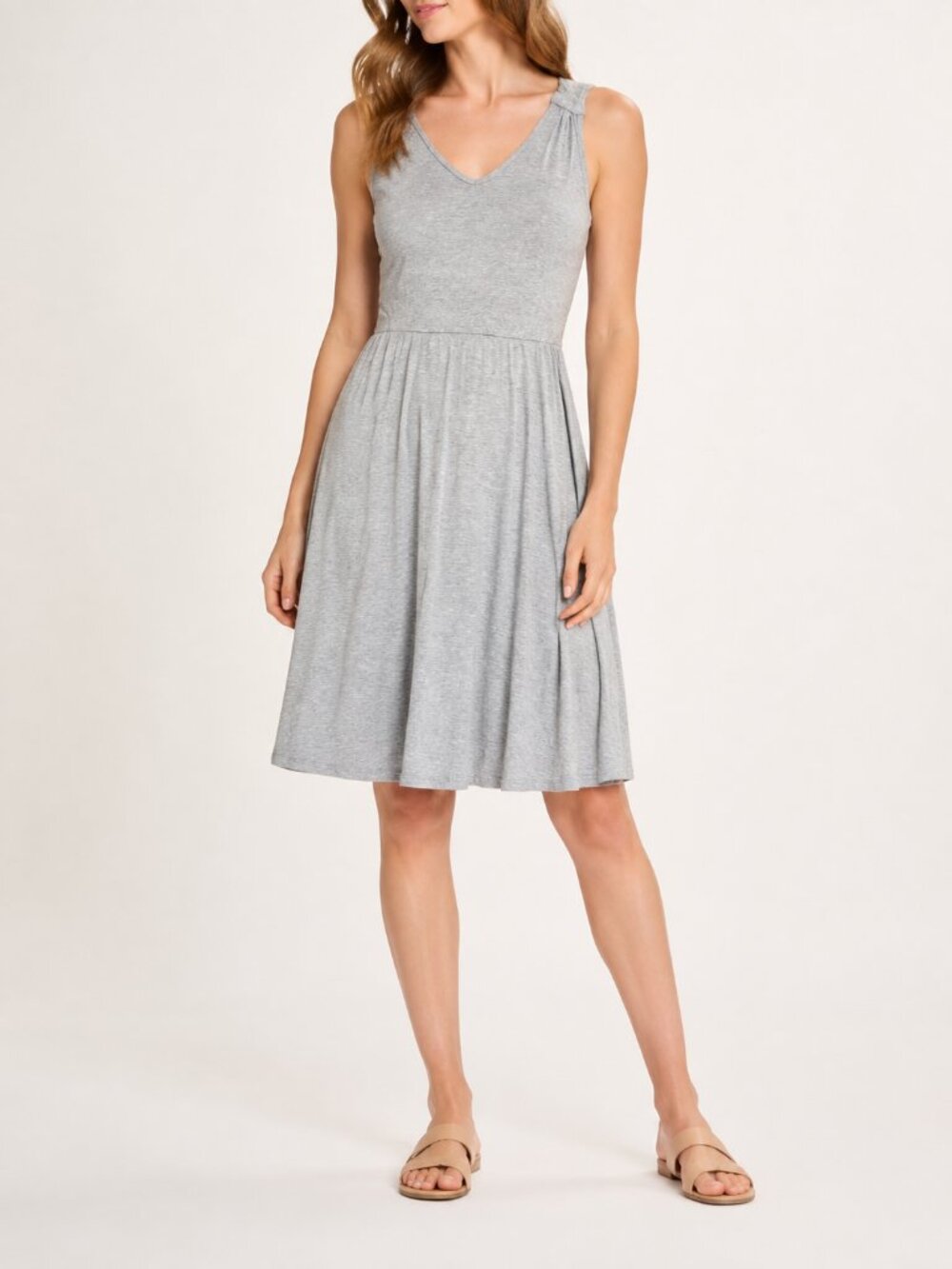 Loveappella Gray Sleeveless Fit & Flare Dress Size Small NWT